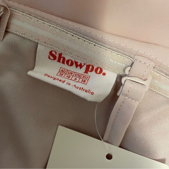 Showpo "Give me Attention Dress" Blush Midi Dress Size 6 NWT - Picture 7 of 7